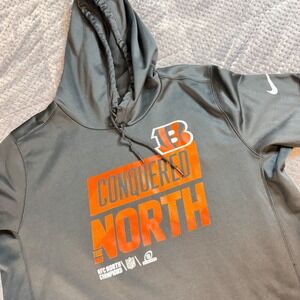 Nike Cincinnati Bengals Conquered The North AFC North Champions Hoodie Grey Mens